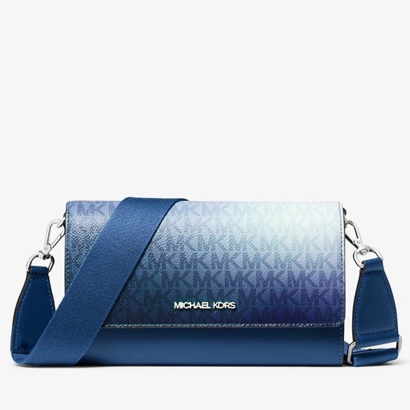 MICHAEL KORS Jet Set Large Ombré Signature Logo Crossbody Bag
Galaxy Blue 
NWT - Picture 3 of 16